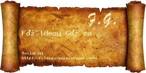 Földesy Géza névjegykártya