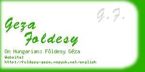 geza foldesy business card