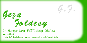 geza foldesy business card